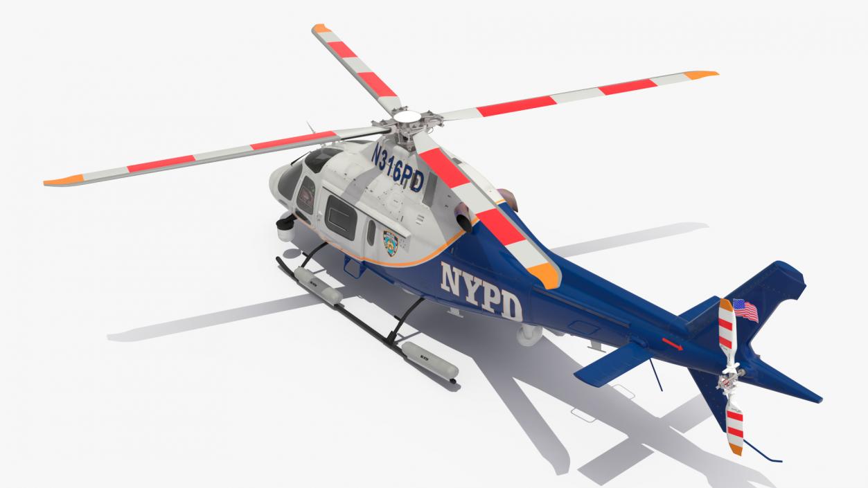 3D model Helicopter AgustaWestland AW119 Police Rigged