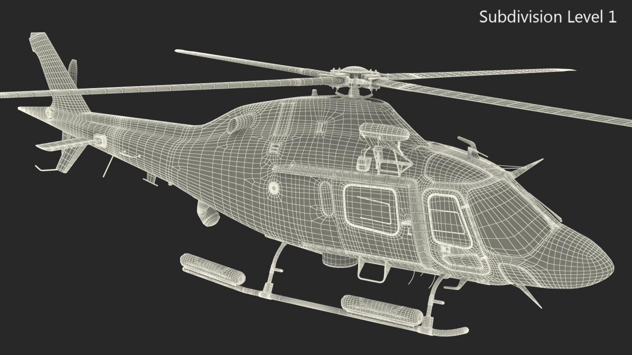 3D model Helicopter AgustaWestland AW119 Police Rigged