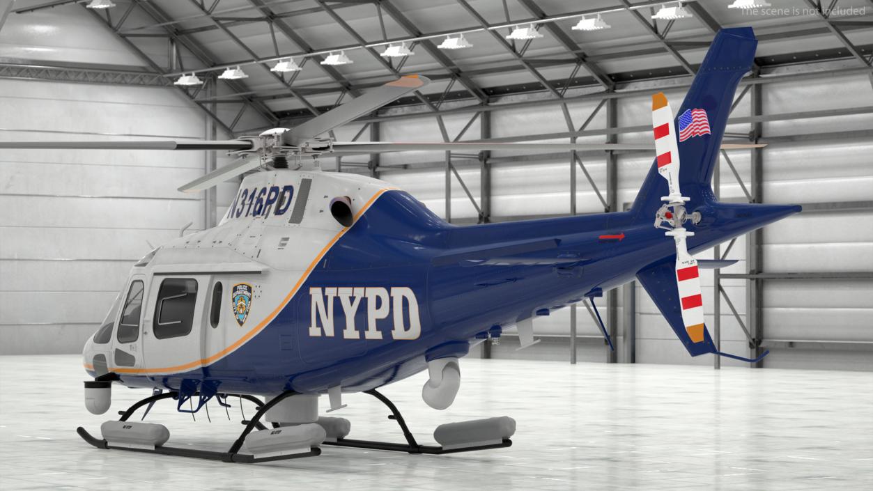 3D model Helicopter AgustaWestland AW119 Police Rigged