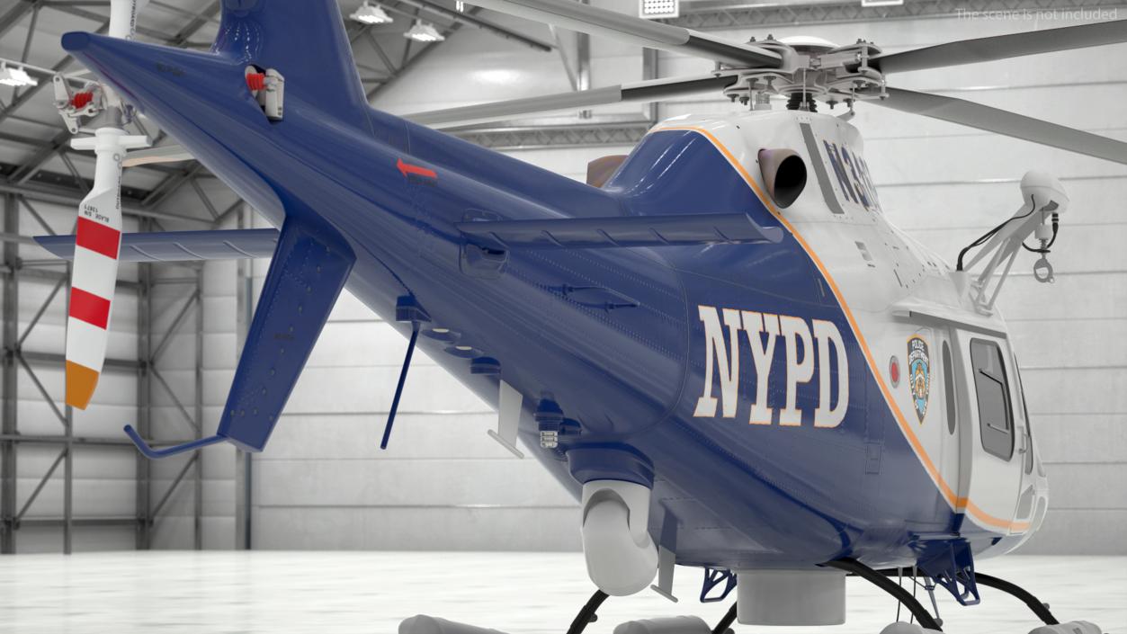 3D model Helicopter AgustaWestland AW119 Police Rigged