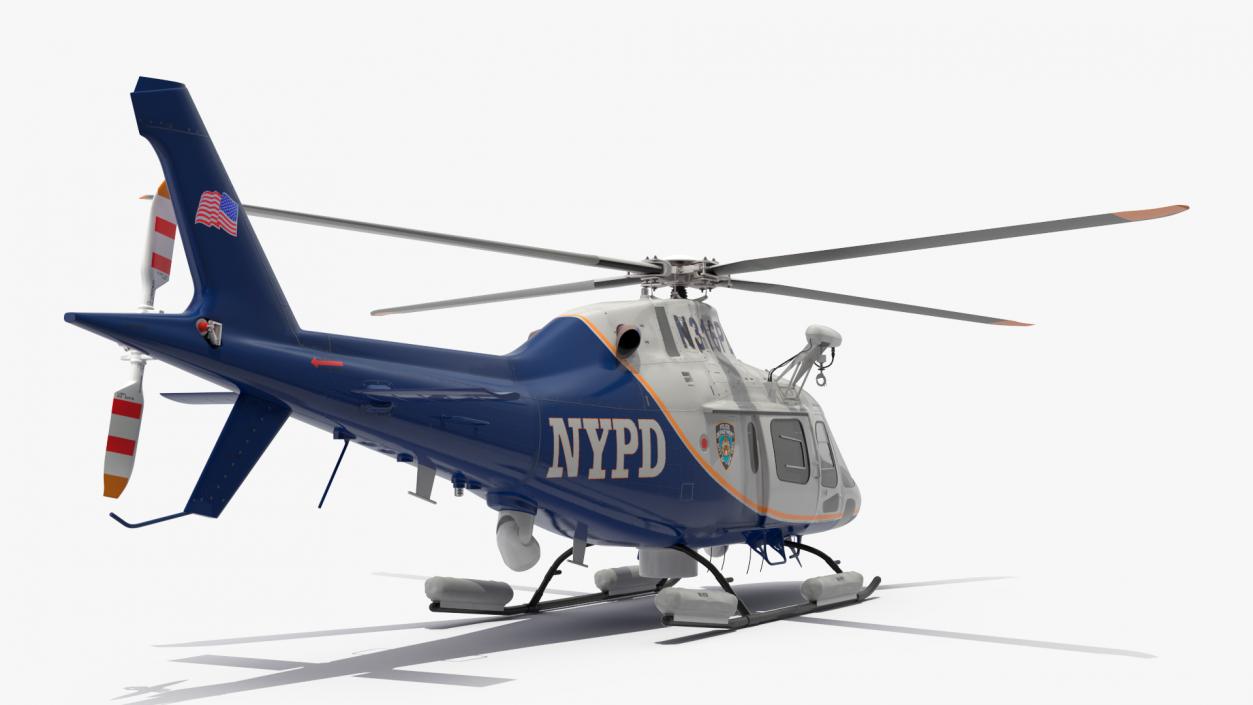 3D model Helicopter AgustaWestland AW119 Police Rigged