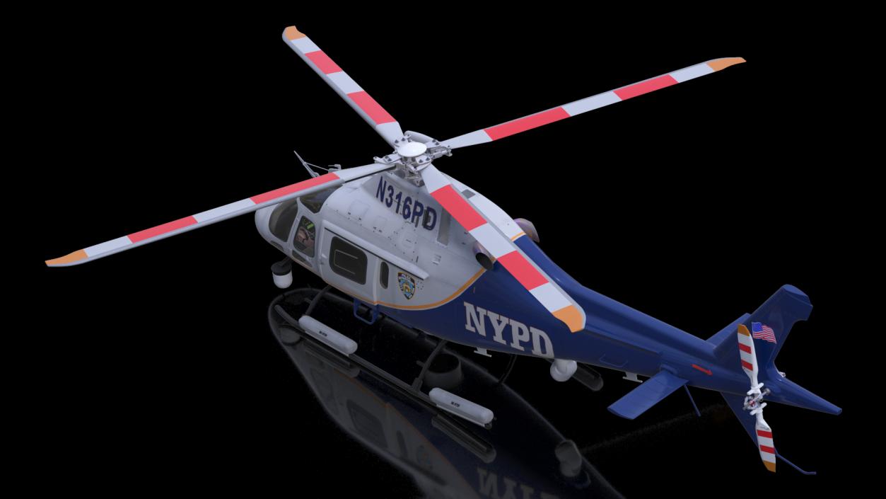 3D model Helicopter AgustaWestland AW119 Police Rigged