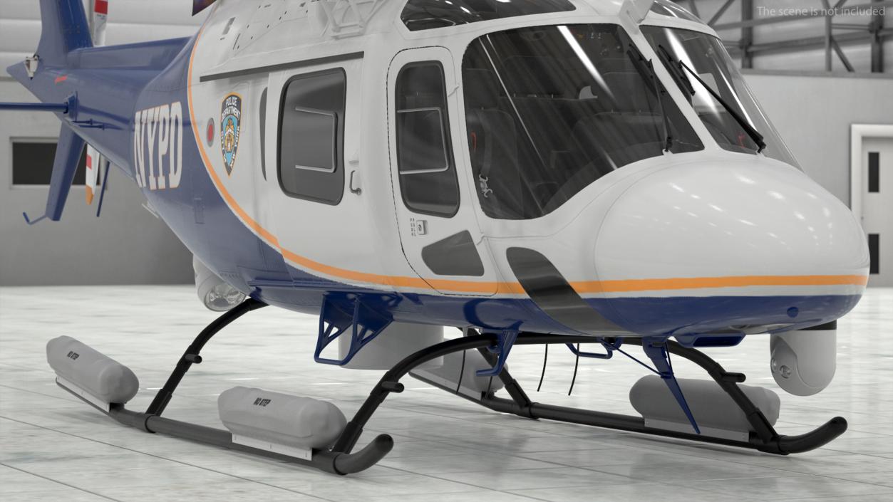 3D model Helicopter AgustaWestland AW119 Police Rigged