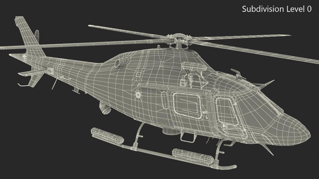 3D model Helicopter AgustaWestland AW119 Police Rigged