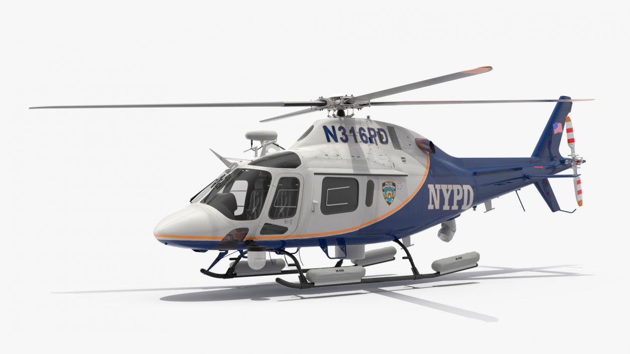 3D model Helicopter AgustaWestland AW119 Police Rigged