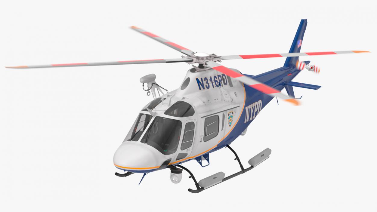 3D model Helicopter AgustaWestland AW119 Police Rigged