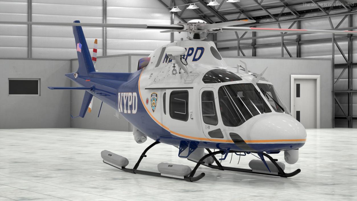 3D model Helicopter AgustaWestland AW119 Police Rigged