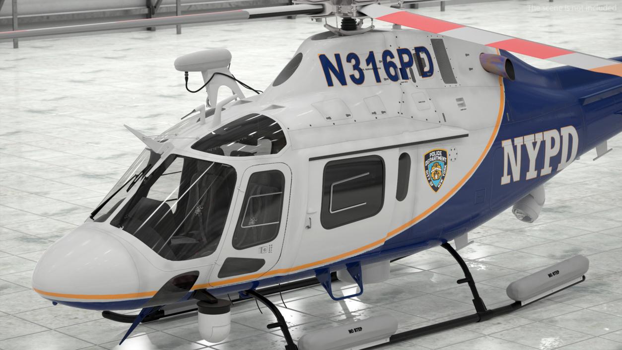 3D model Helicopter AgustaWestland AW119 Police Rigged