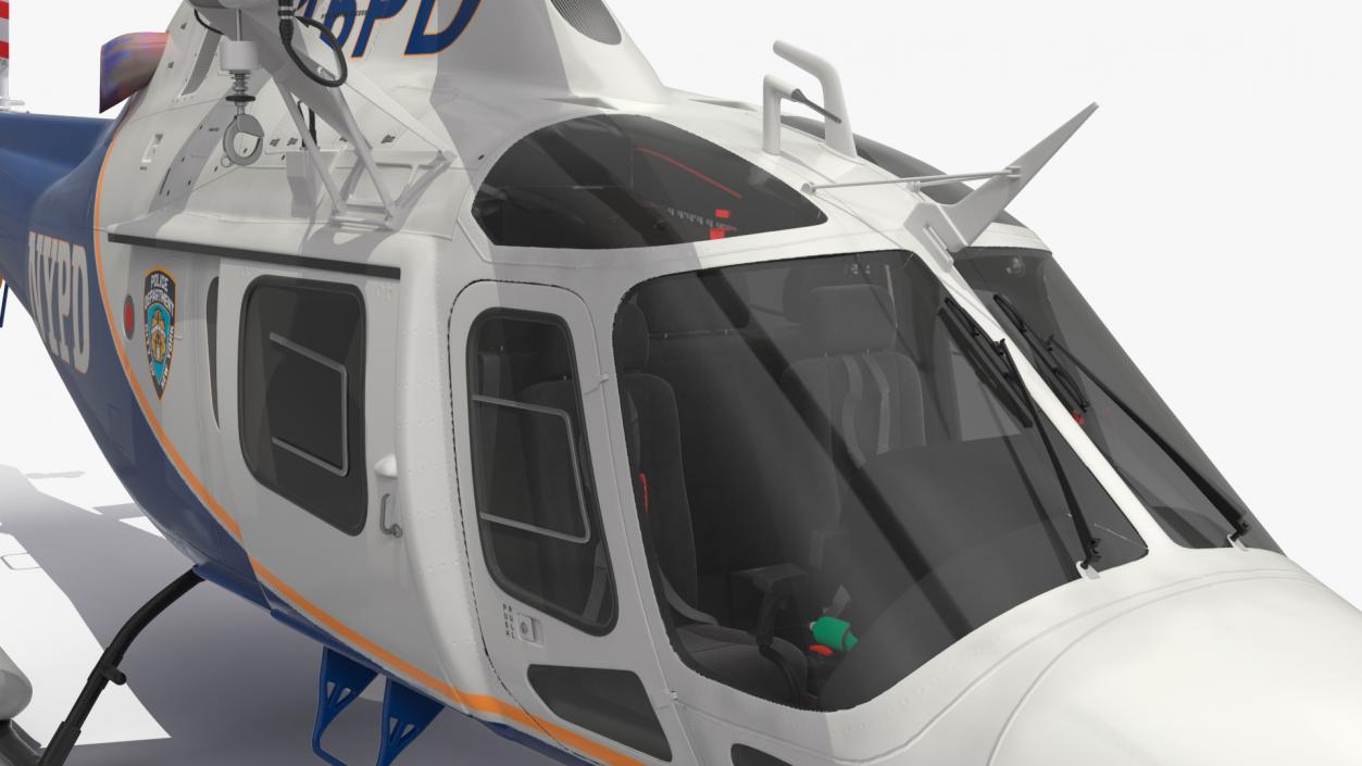 3D model Helicopter AgustaWestland AW119 Police Rigged