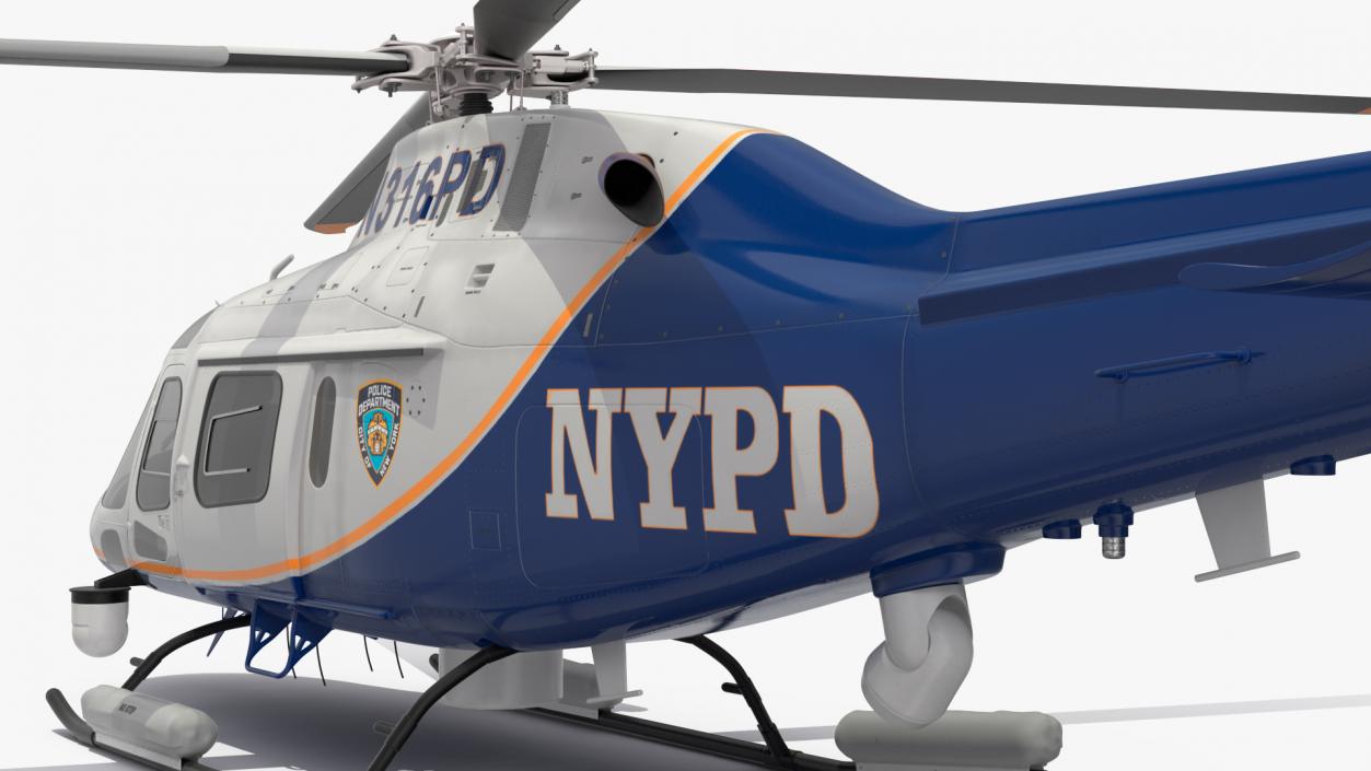 3D model Helicopter AgustaWestland AW119 Police Rigged