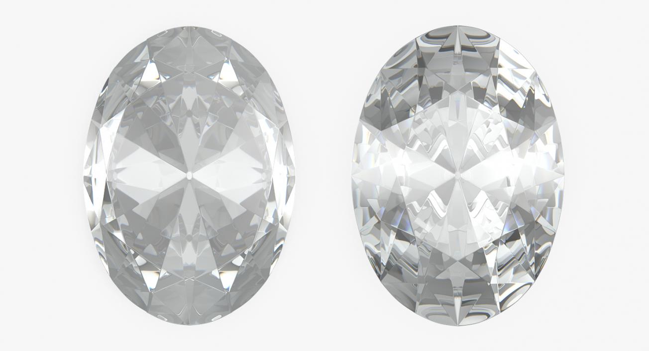 3D Oval Cut Diamonds Set