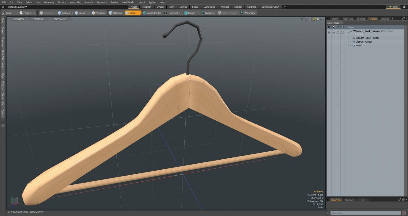 3D Wooden Coat Hanger model