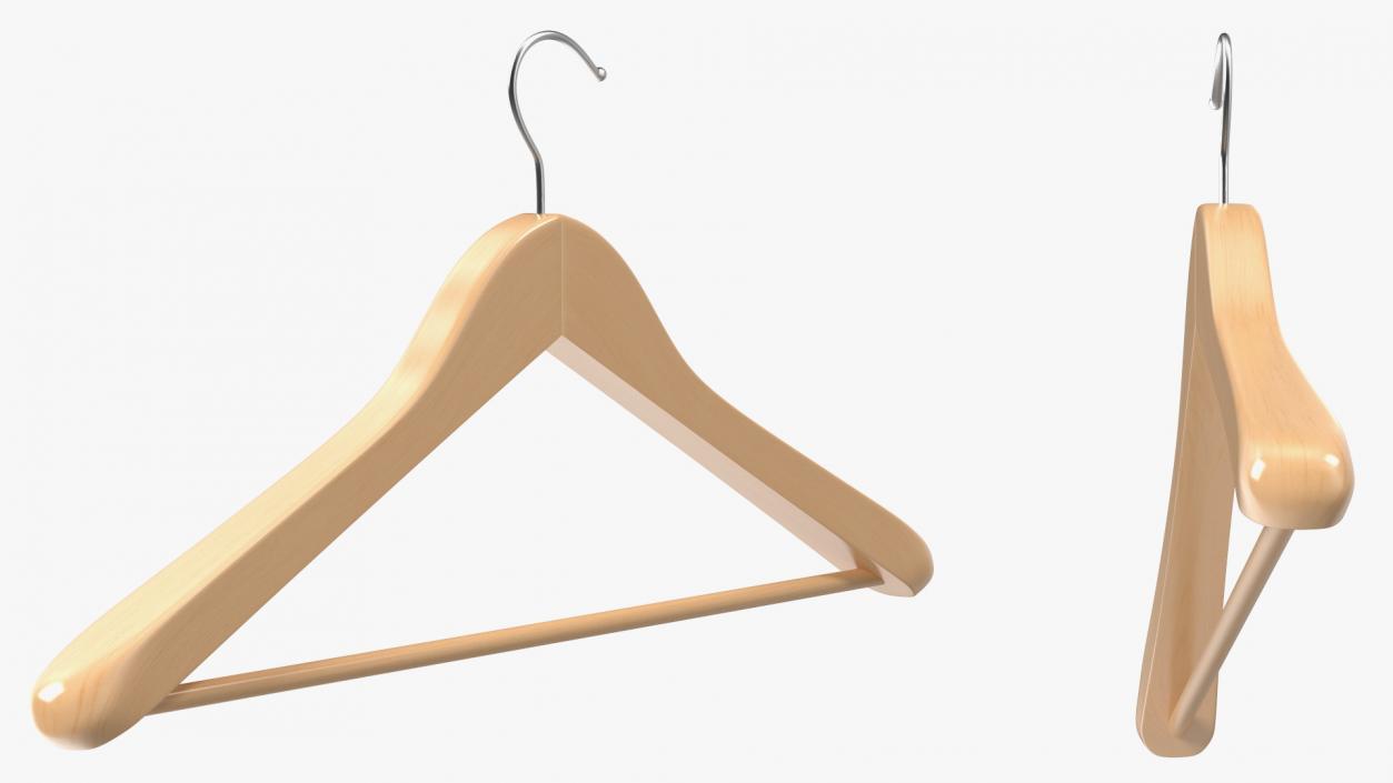 3D Wooden Coat Hanger model