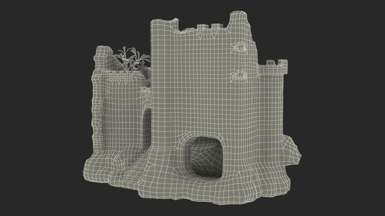 3D model Aquarium Object Castle Ruin Hideout