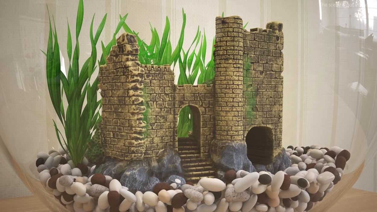 3D model Aquarium Object Castle Ruin Hideout