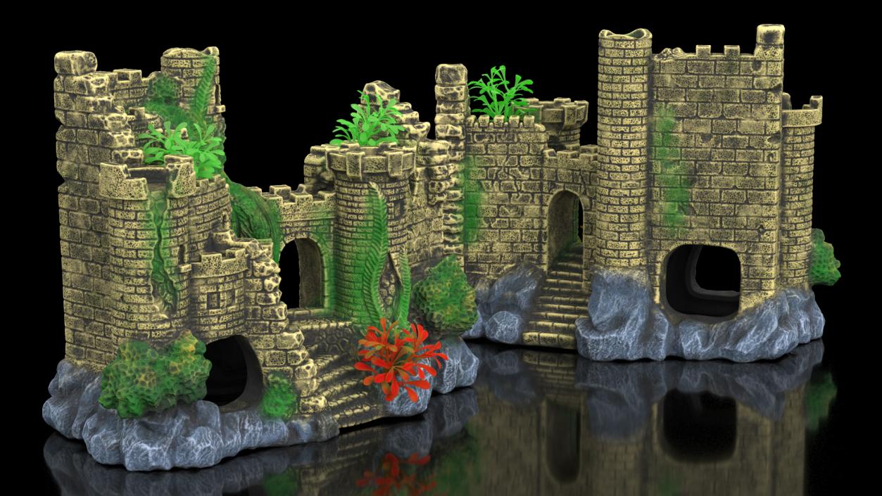 3D model Aquarium Object Castle Ruin Hideout