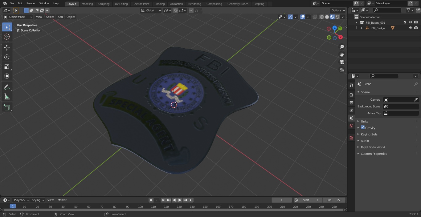 FBI Badge 3D model