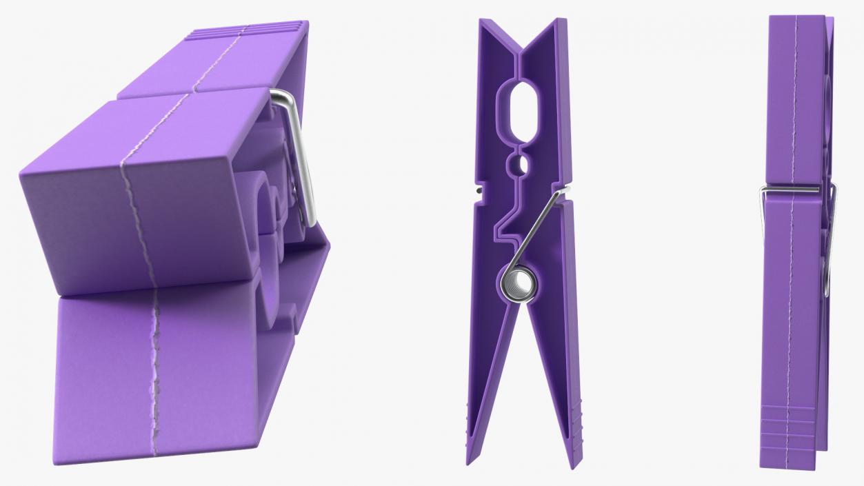 Clothespin Purple 3D