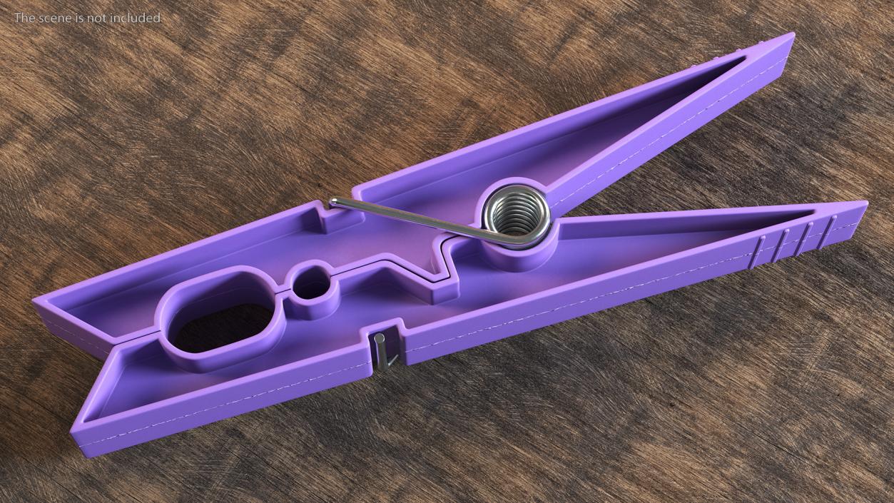 Clothespin Purple 3D