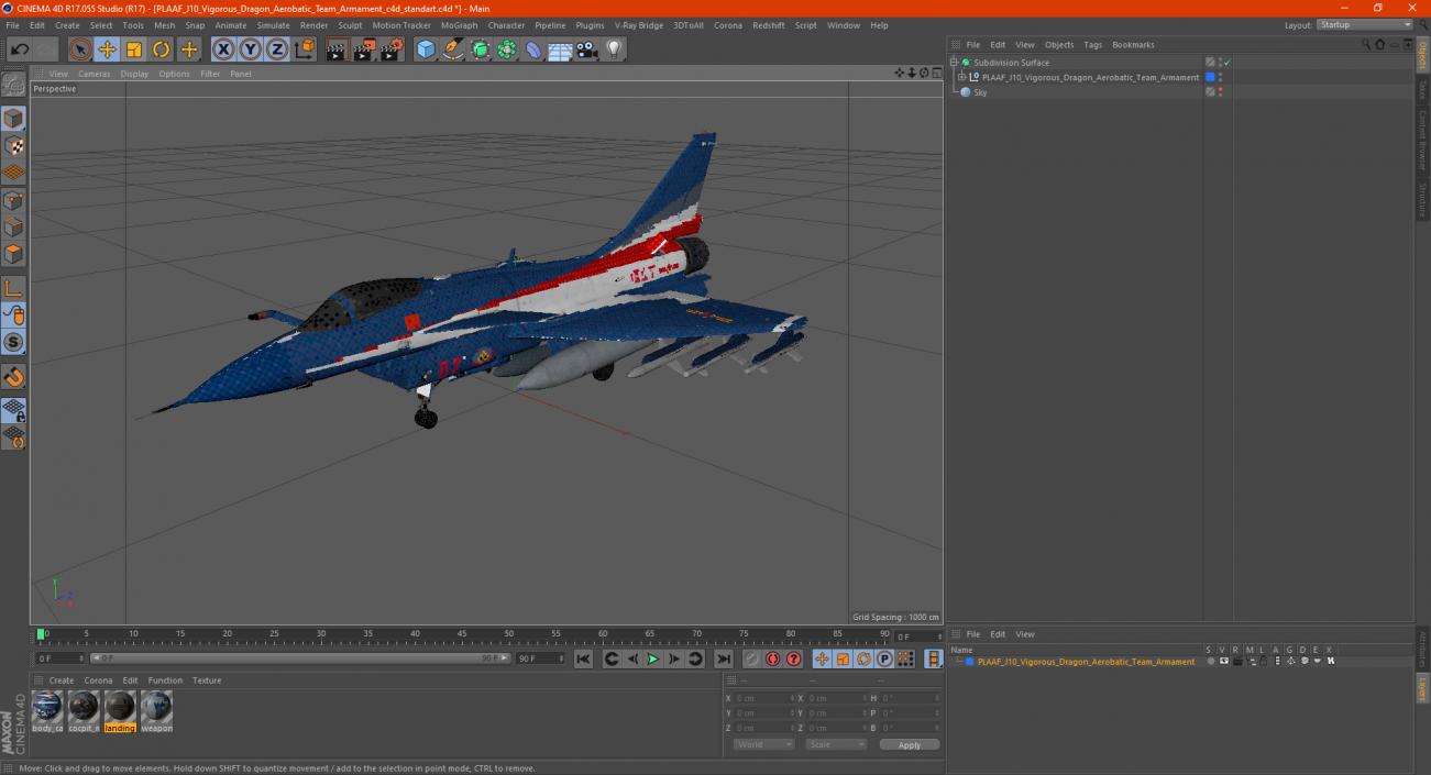 PLAAF J10 Vigorous Dragon Aerobatic Team Armament 3D model