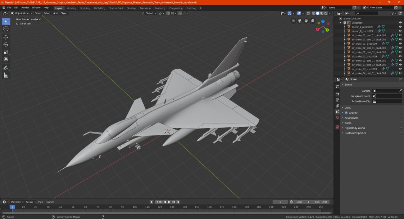 PLAAF J10 Vigorous Dragon Aerobatic Team Armament 3D model