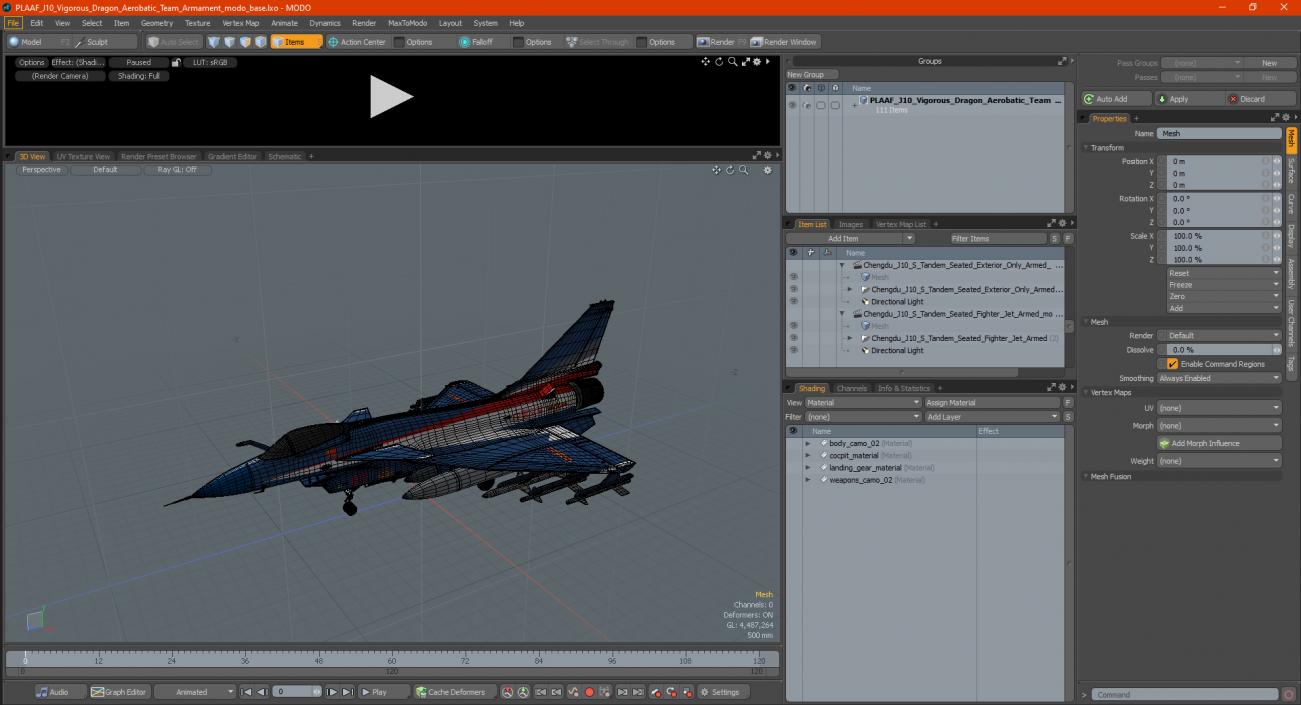 PLAAF J10 Vigorous Dragon Aerobatic Team Armament 3D model