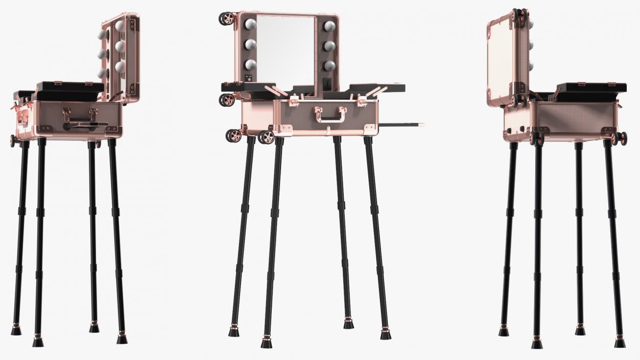 3D model Makeup Artist Foldable Trolley Pink