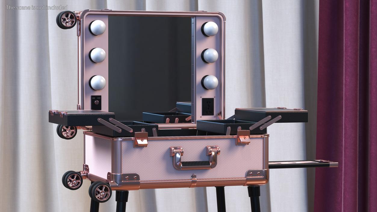 3D model Makeup Artist Foldable Trolley Pink