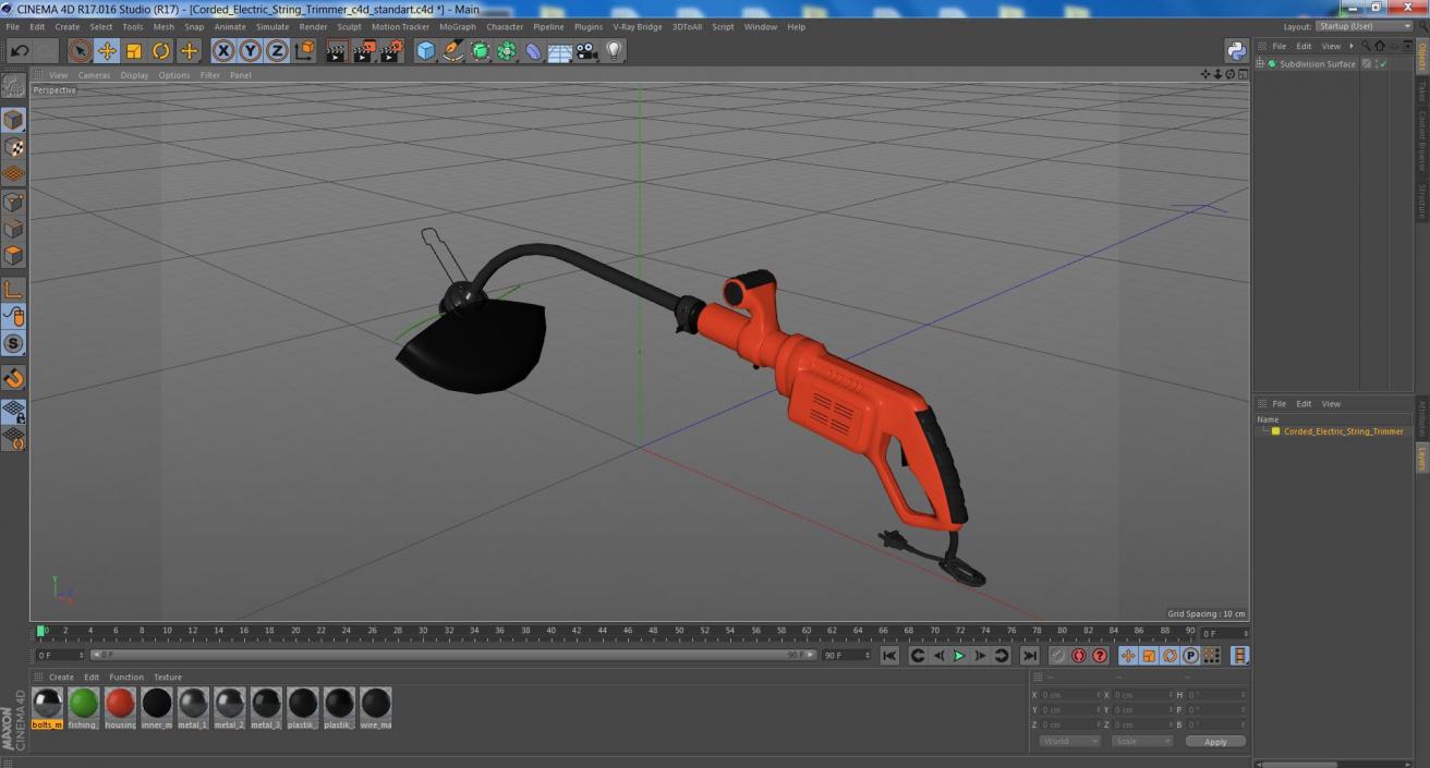 3D model Corded Electric String Trimmer