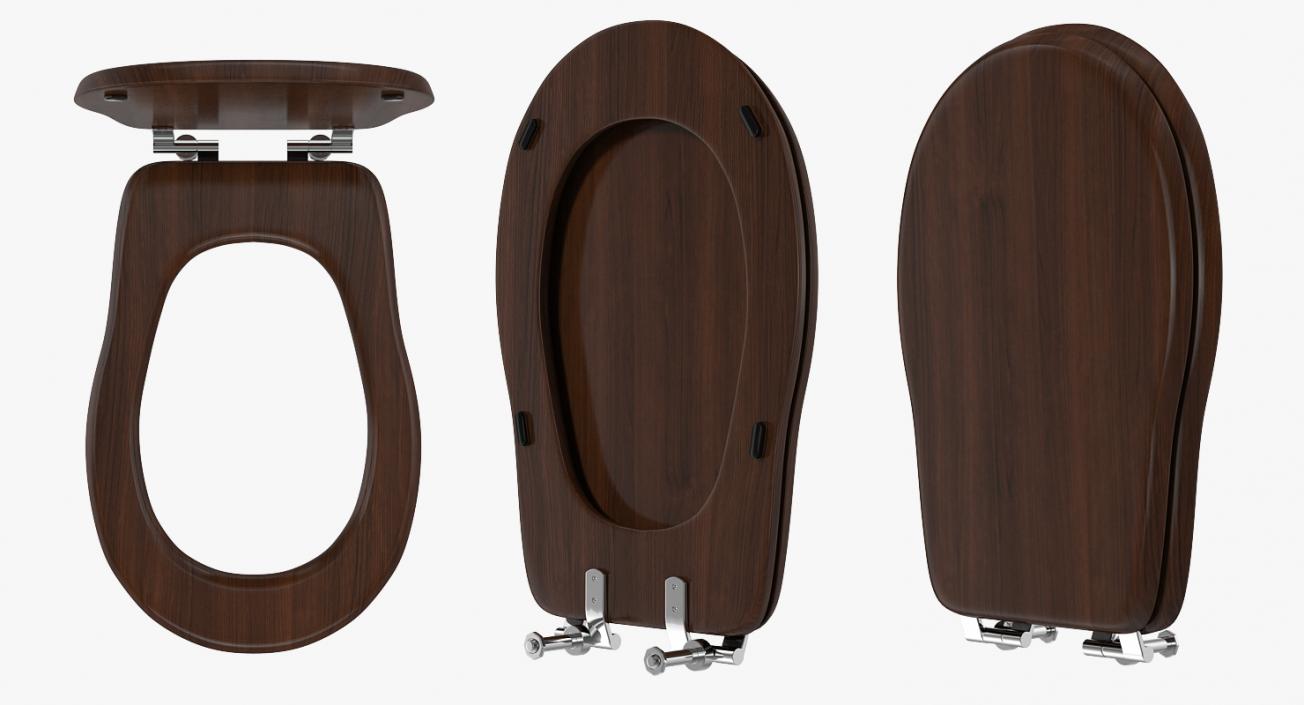 3D Old Style Wooden Toilet Seat model