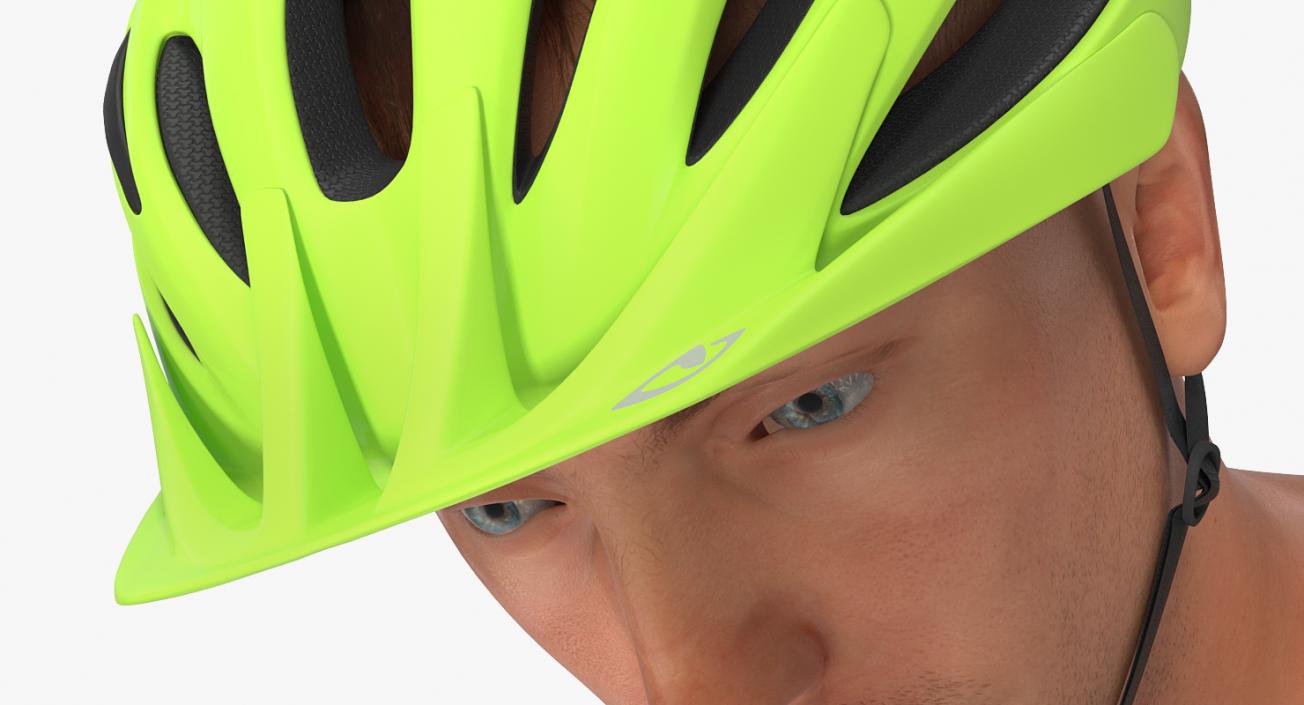 3D model Giro Revel Helmet on Male Head