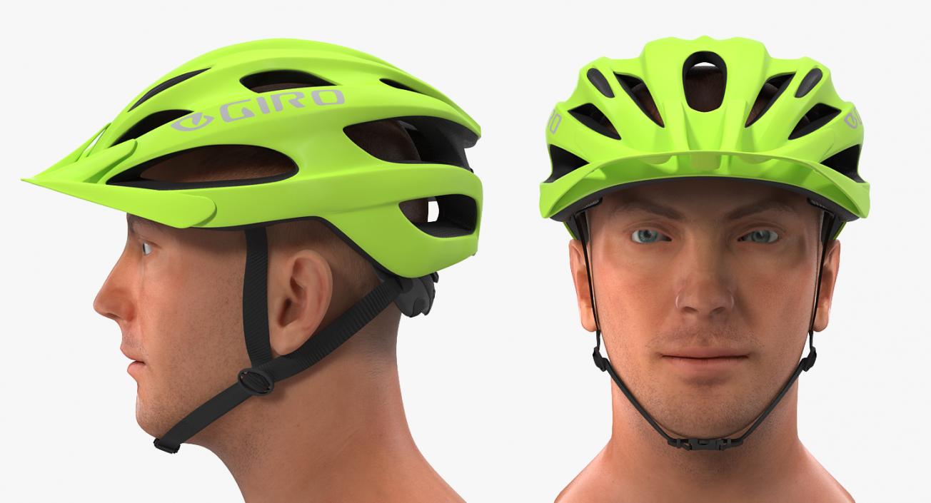 3D model Giro Revel Helmet on Male Head