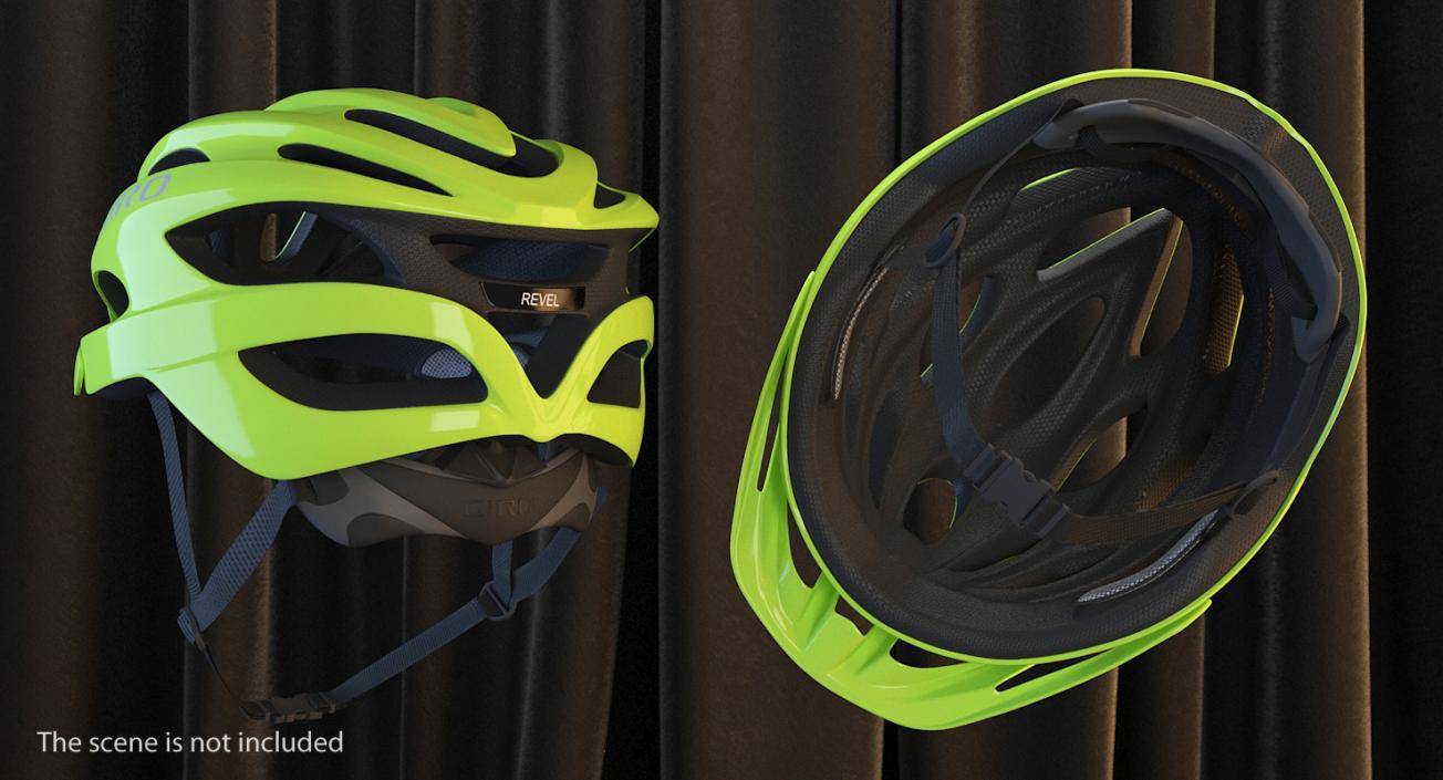 3D model Giro Revel Helmet on Male Head