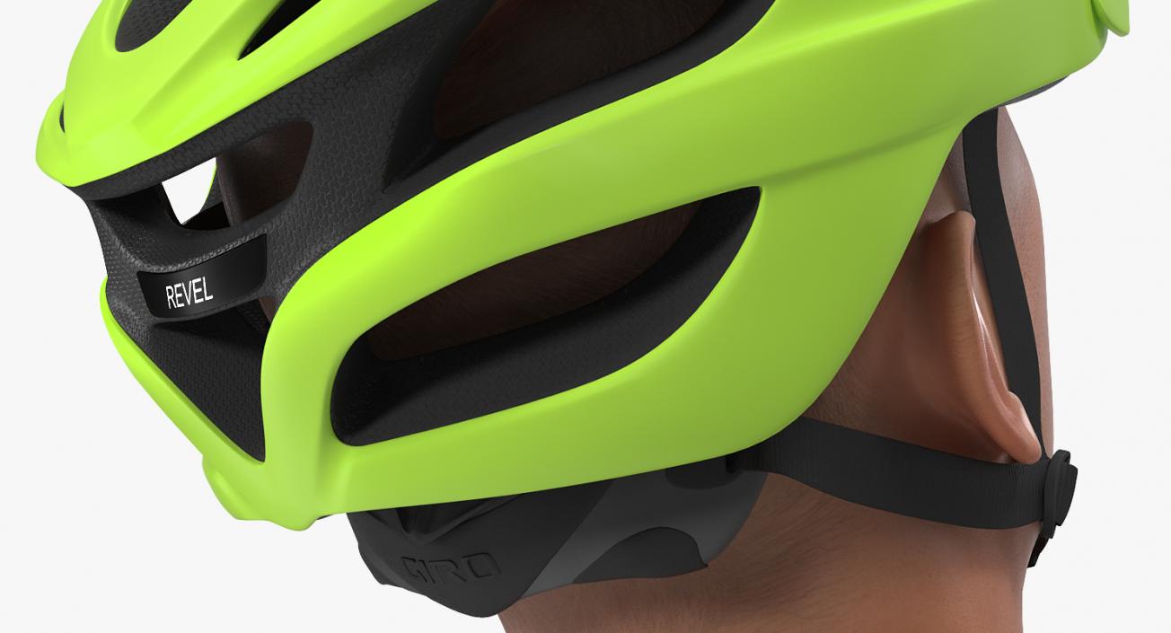 3D model Giro Revel Helmet on Male Head