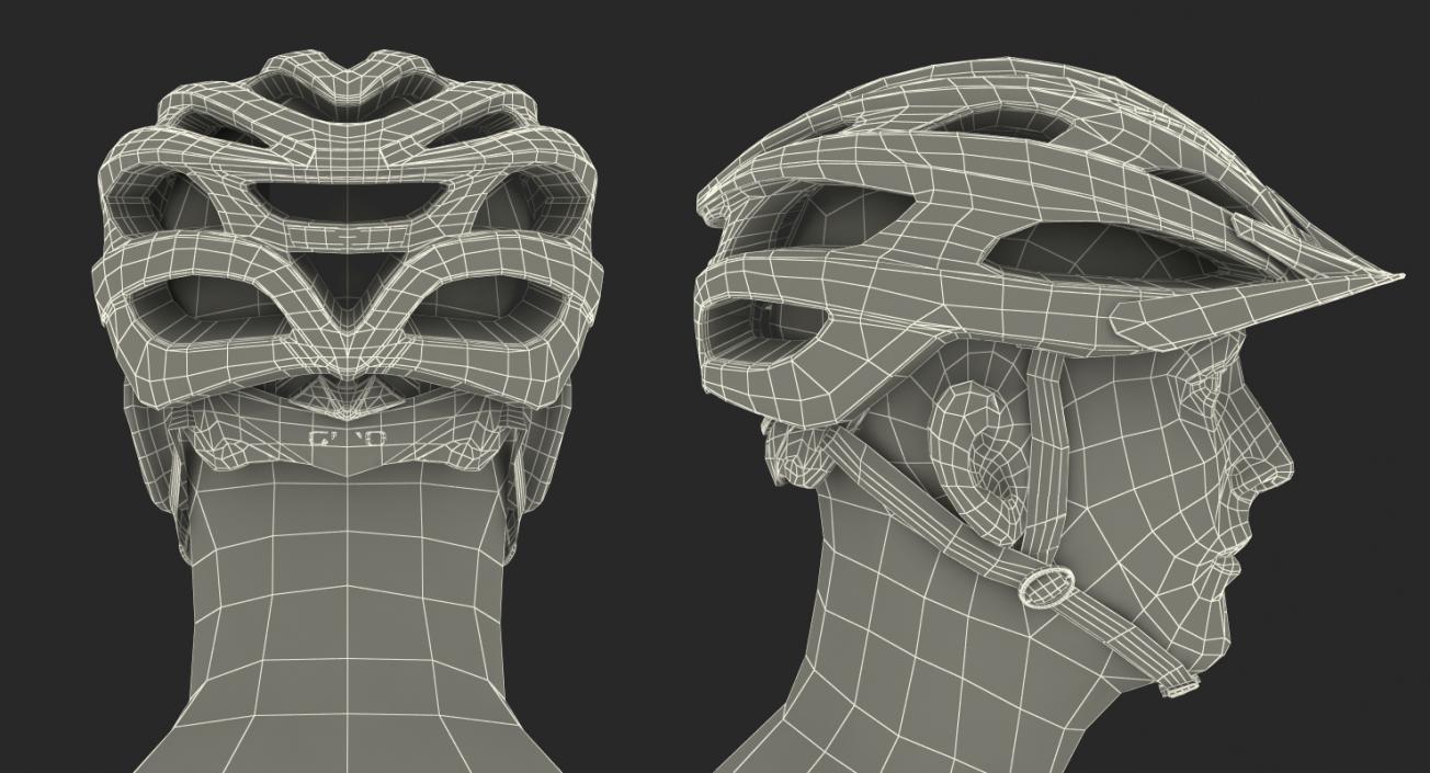 3D model Giro Revel Helmet on Male Head