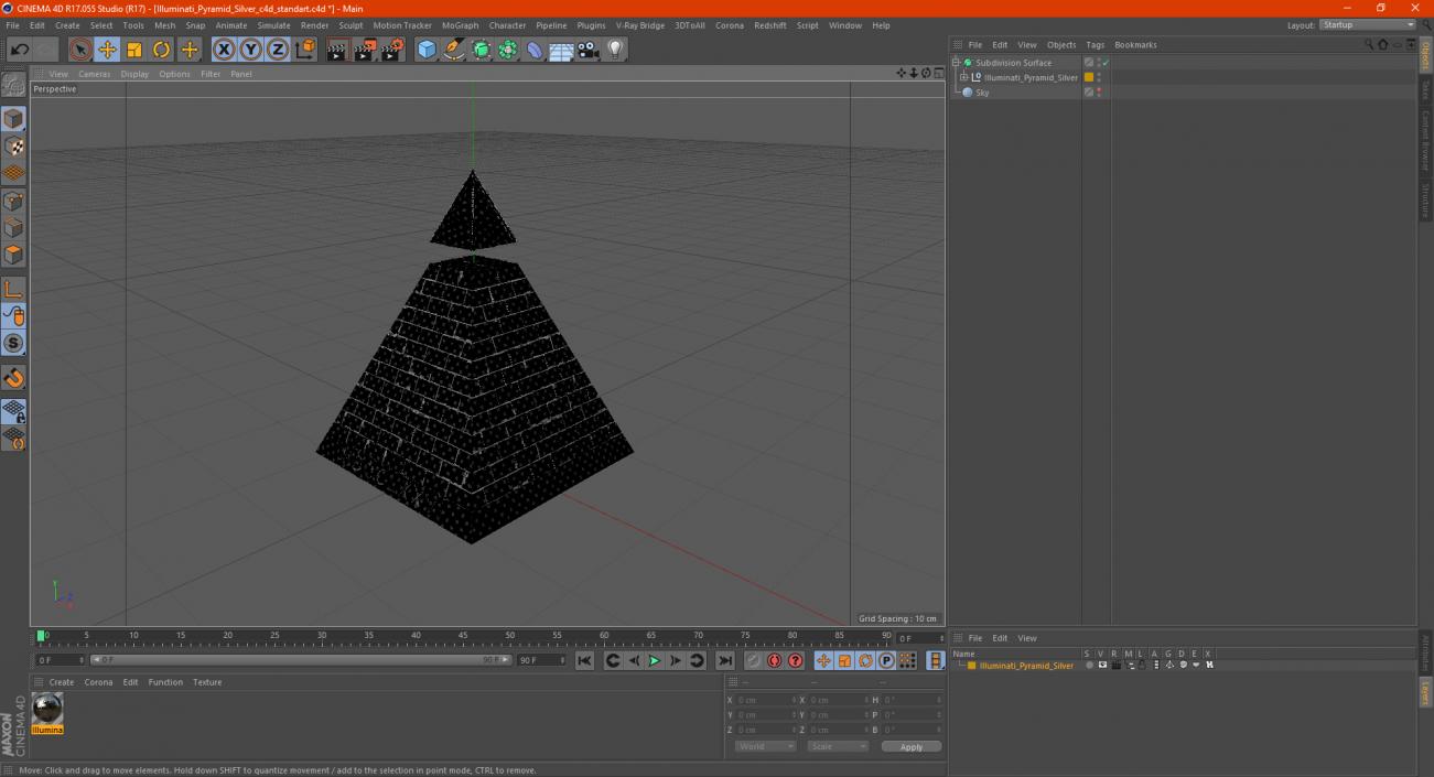 3D model Illuminati Pyramid Silver