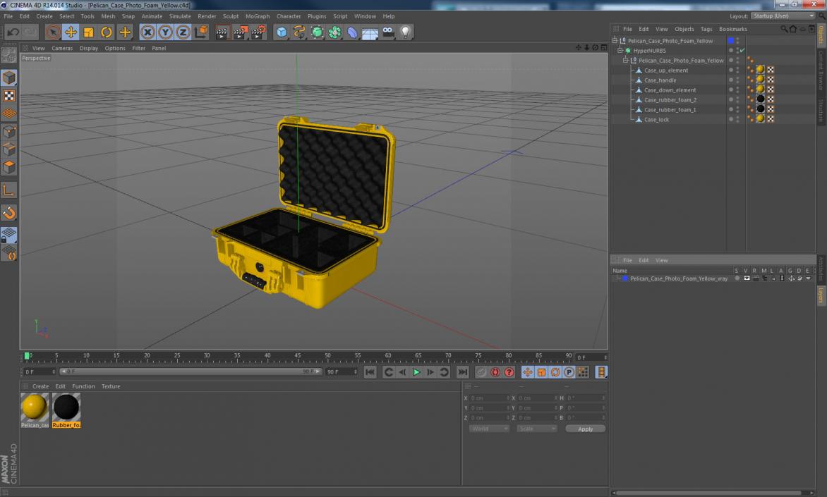 3D model Pelican Case Photo Foam Yellow