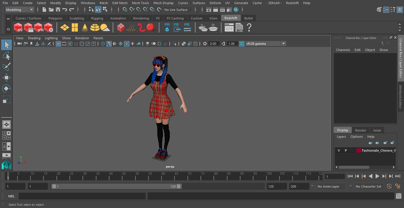 Fashionable Chinese Woman T-pose 3D