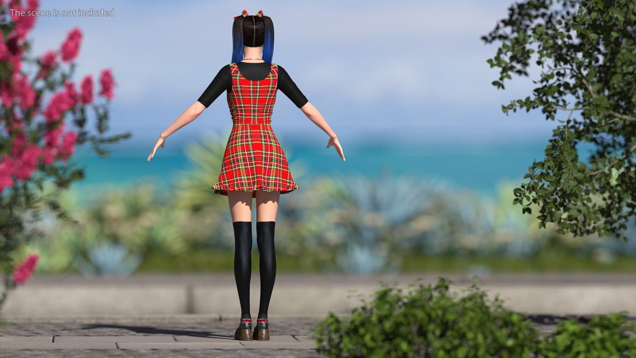 Fashionable Chinese Woman T-pose 3D