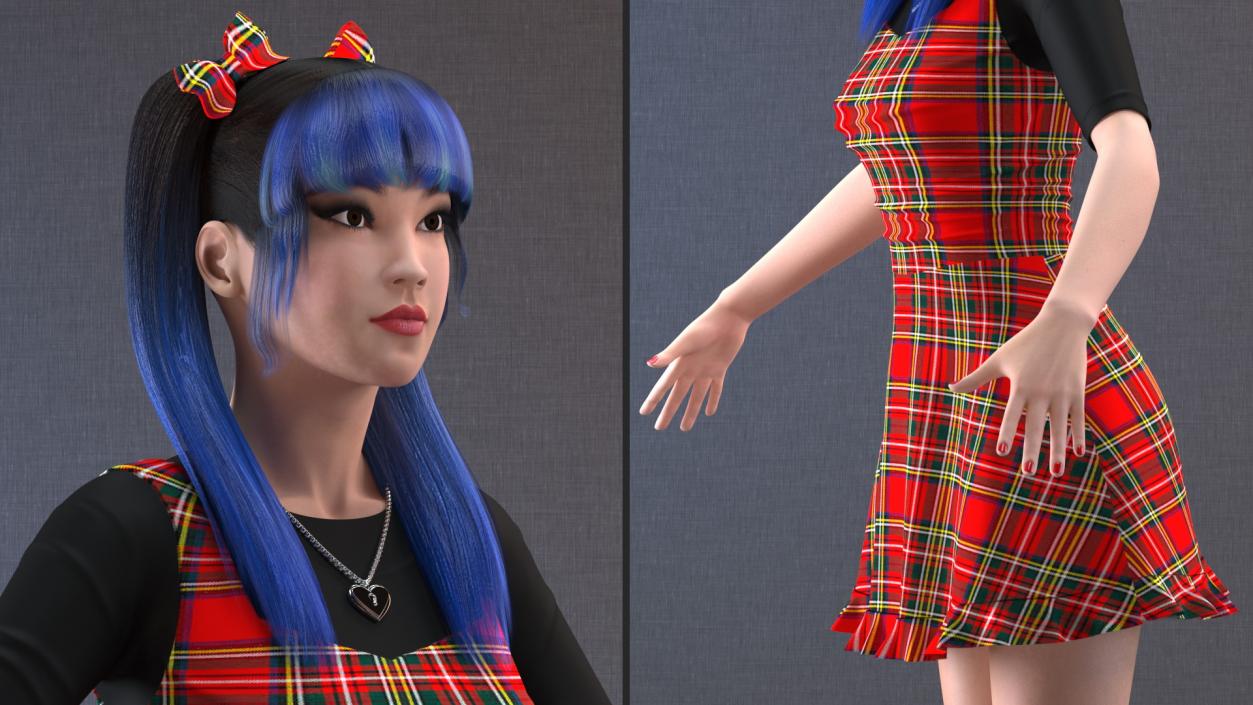 Fashionable Chinese Woman T-pose 3D