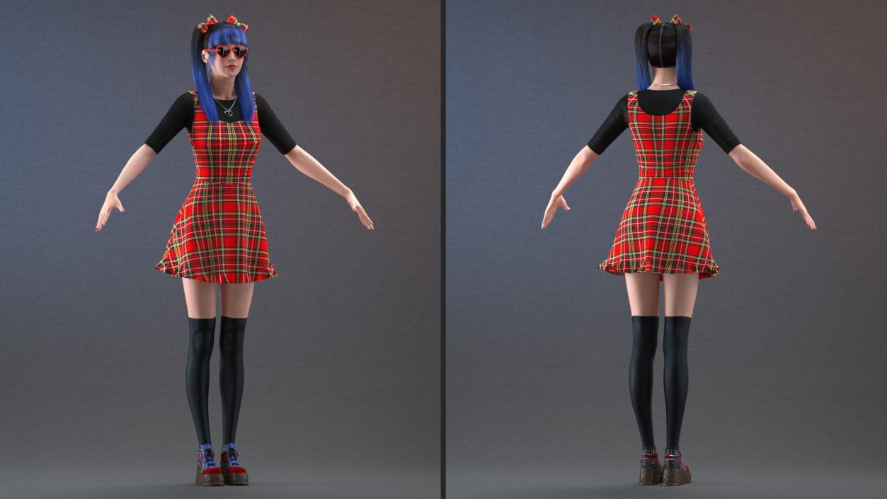 Fashionable Chinese Woman T-pose 3D