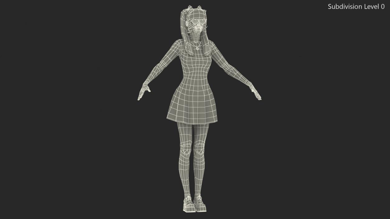 Fashionable Chinese Woman T-pose 3D