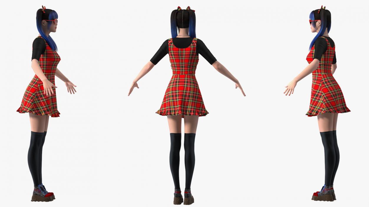 Fashionable Chinese Woman T-pose 3D