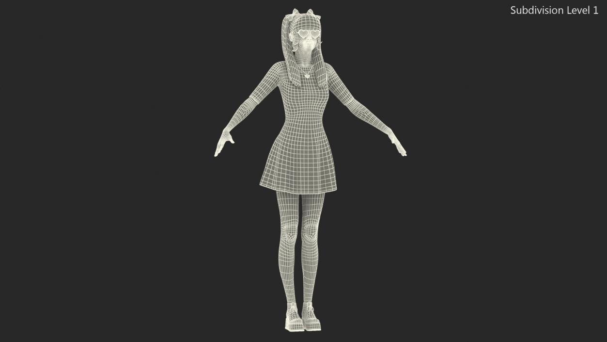 Fashionable Chinese Woman T-pose 3D