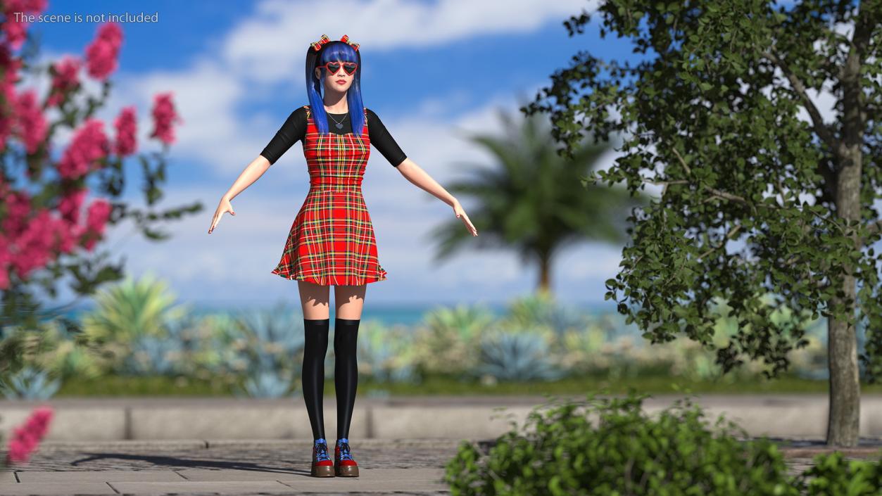 Fashionable Chinese Woman T-pose 3D