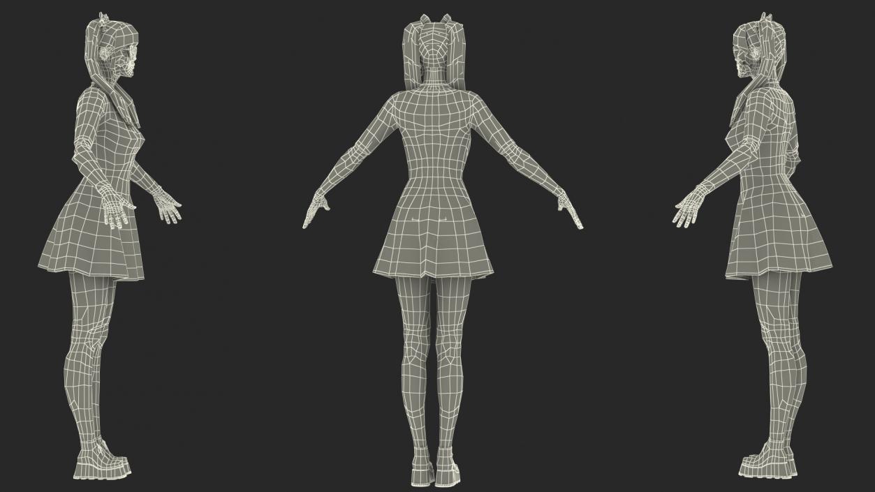 Fashionable Chinese Woman T-pose 3D