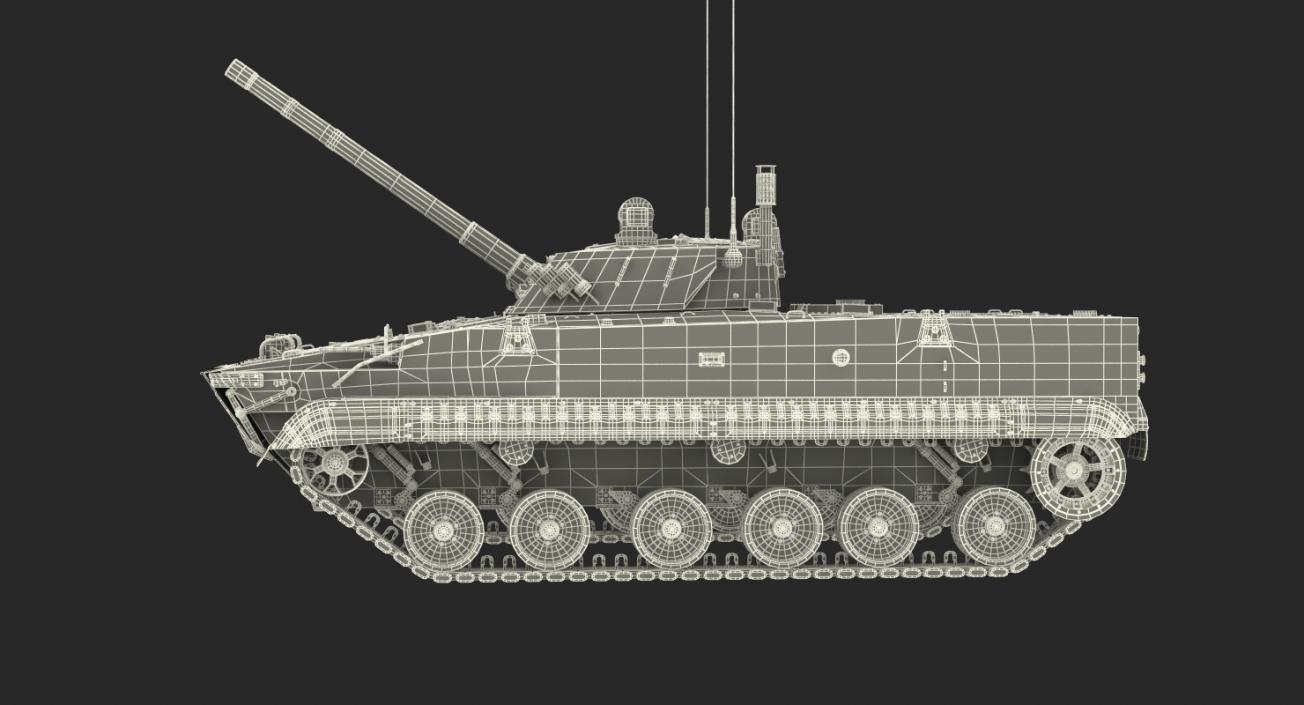 3D model Light Tank BMP-3 Desert Rigged