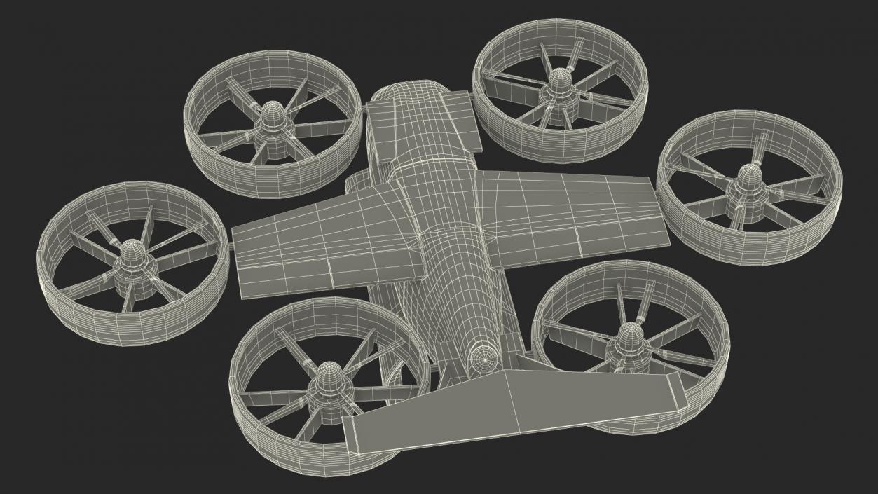 Passenger Aircraft Taxi Bell Nexus Lights On 3D model