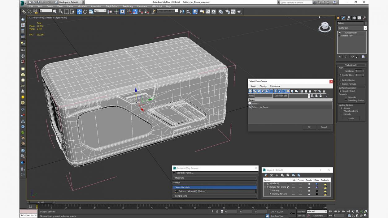 Battery for Drone 3D