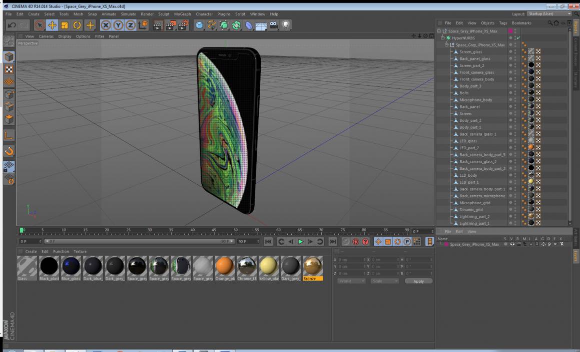 Space Grey iPhone XS Max 3D model